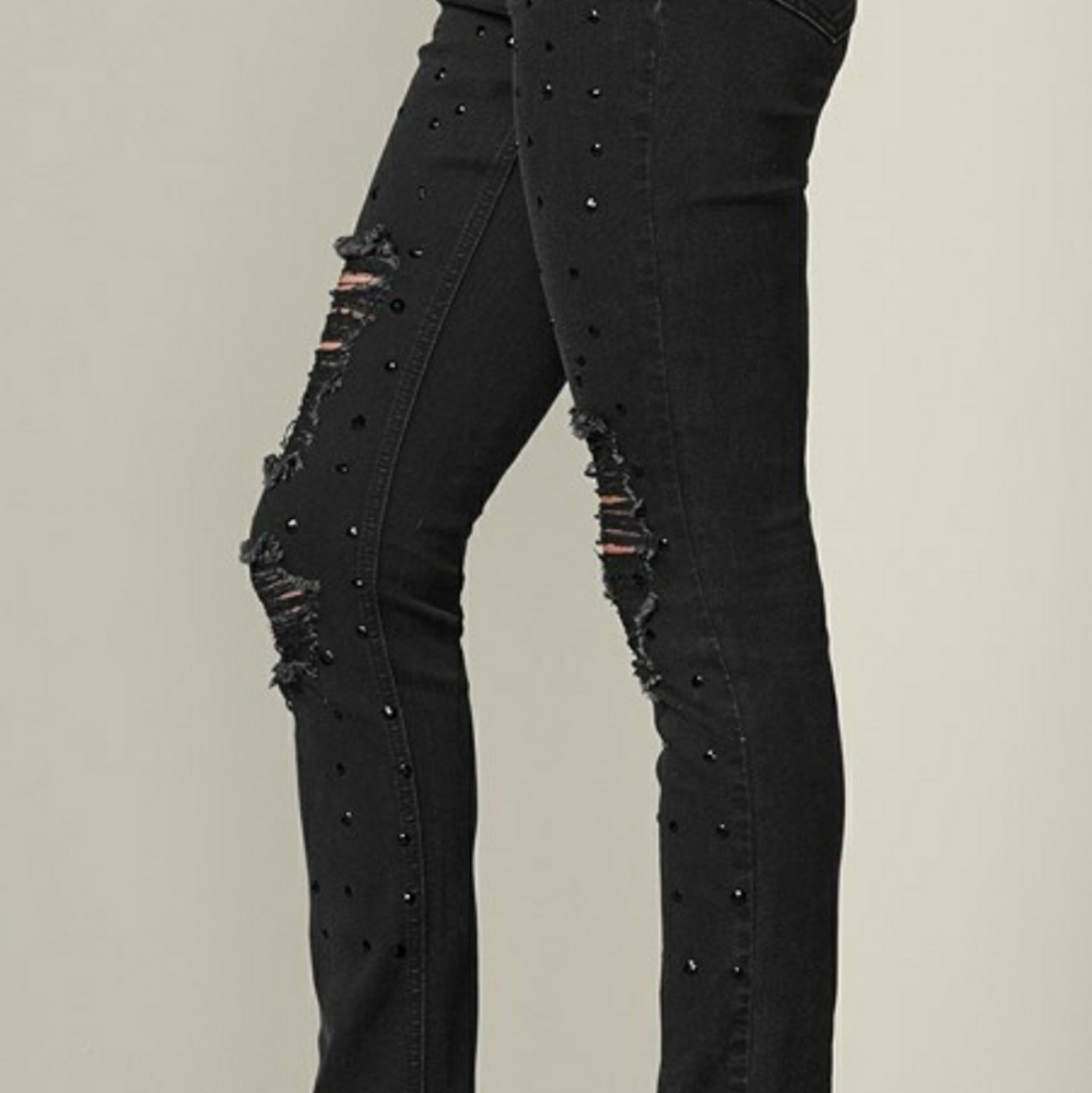 NEW JEWEL RIPPED JEANS - Picture 3 of 5